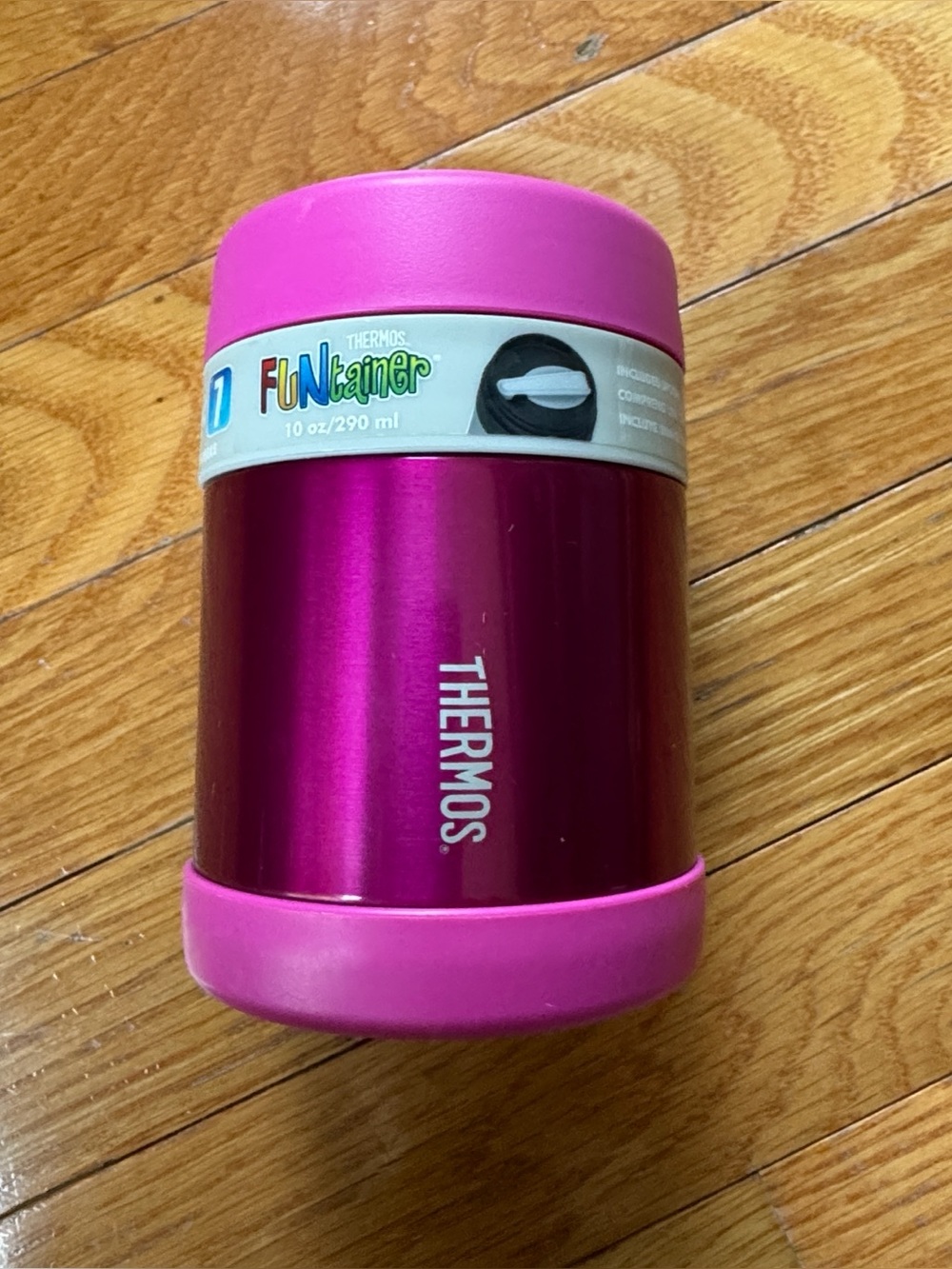 Thermos FUNtainer stainless steel insulated food jar with foldable spoon - pink